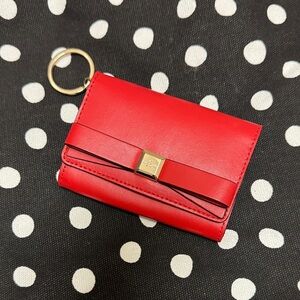 Kate Spade Red Bow Accent Key Card Wallet